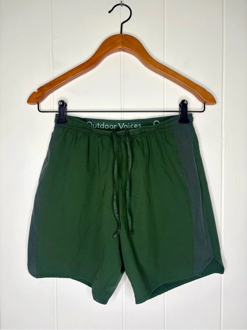 Outdoor Voices Men’s Rectrek Olive Green Shorts Athletic Running Lined Size XS